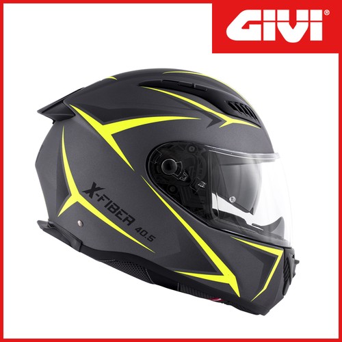CASCO [GIVI] 40.5 X-FIBER INTEGRALE - TITANIO OPACO / GRAFICHE FLUO -  H405FXFTY | eBay