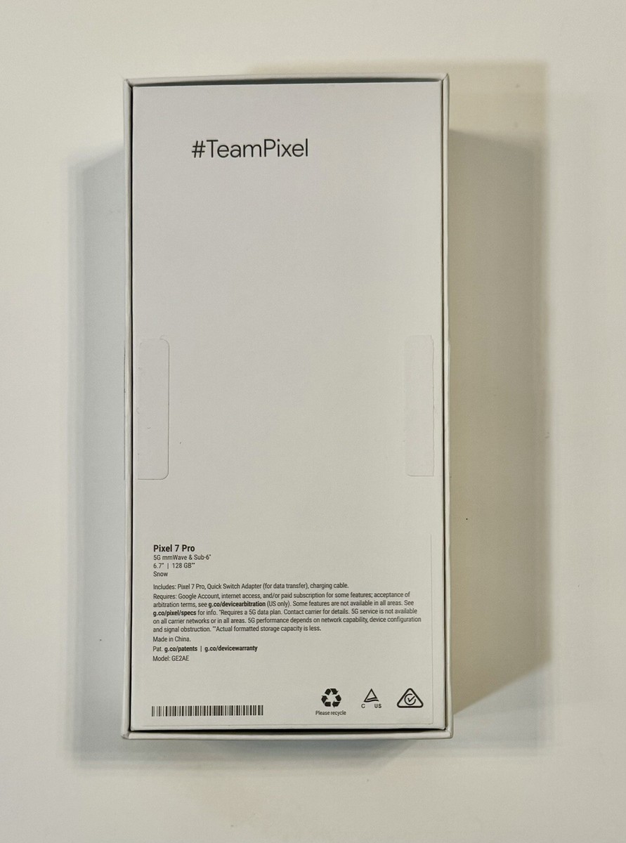 Google Pixel 7 Pro Snow GE2AE 128 GB Empty Box With Accessories