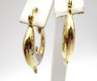 10K Tricolor Gold Diamond-Cut dolphin Hoop Earrings [E262] — photo 3