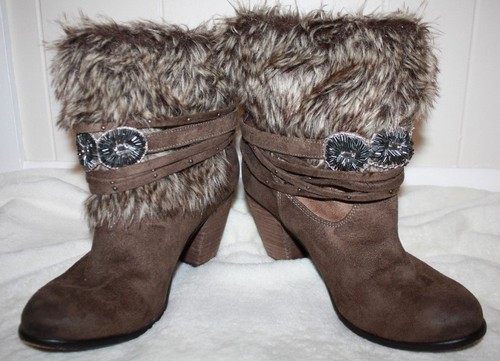Naughty Monkey Brown Faux Fur Boot Ladies Fashion