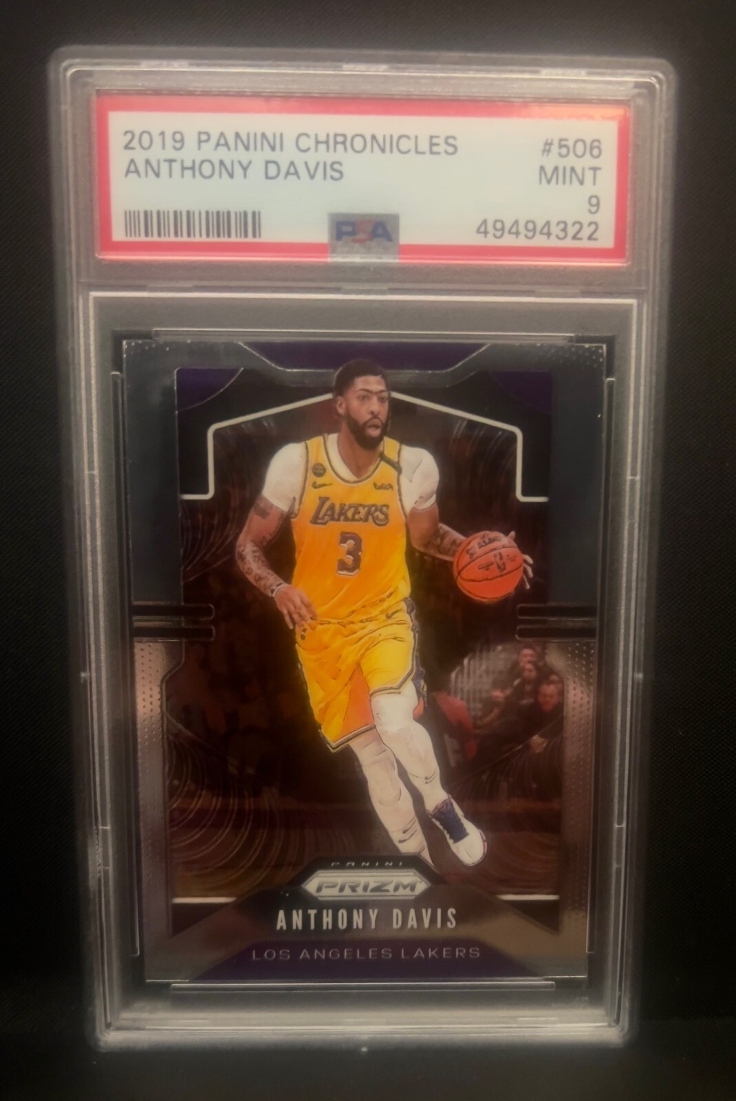 2019 Panini Chronicles #506 Anthony Davis PSA 9 Prizm Kentucky Lakers