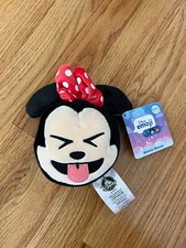 New Disney Minnie Mouse Reversible Two Sided Emoji Plush 6"