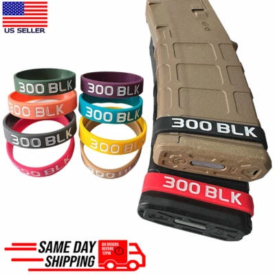 AMK 300 BLK Blackout Magazine ID Marking Bands /Upper Receiver AAC Mag Silicone Band