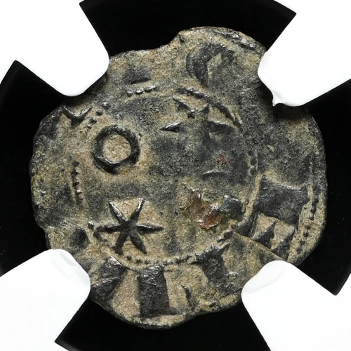 MEDIEVAL SPAIN. Alfonso VI, 10783-1109. Silver Dinero, Toledo, NGC VF30