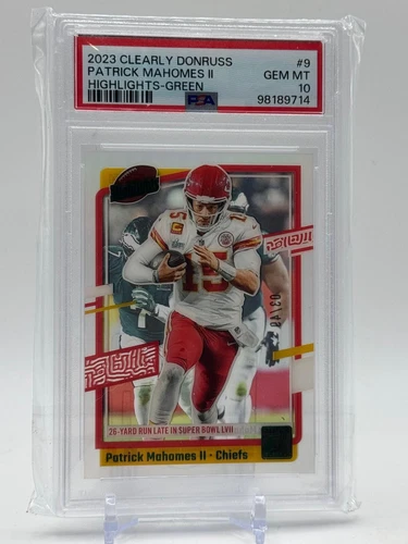 2023 Panini Clearly Donruss - Clearly Highlights Patrick Mahomes II #9 Green /49