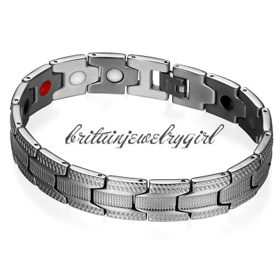 COOLSTEELANDBEYOND Men's Magnetic Bracelet - Stainless Steel Gold & Black Finish - Adjustable With Link Tool