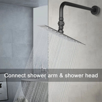 Adjustable Shower Head Arm Extension – Stainless Steel Rotatable Swivel Arm, Fits All Showers, 6oz, With Flange