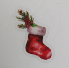 Christmas Stocking Transparent Christmas Sticker 1.75" x 1.5" V