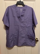JASCO UNIFORM LADIES PURPLE 3 POCKET SCRUB TOP SIZE LARGE NWOT