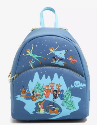 Loungefly Peter Pan Light Blue Mini Backpack Loungefly Disney Peter Pan Mini Backpack Blue Light  main image 2