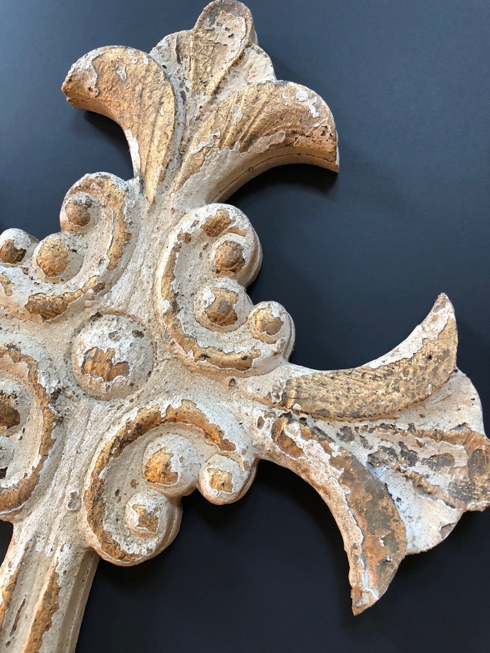 NEW Rustic Carved CHRISTIAN CROSS Paint WOOD Shabby Chic Distressed Finish 18" F