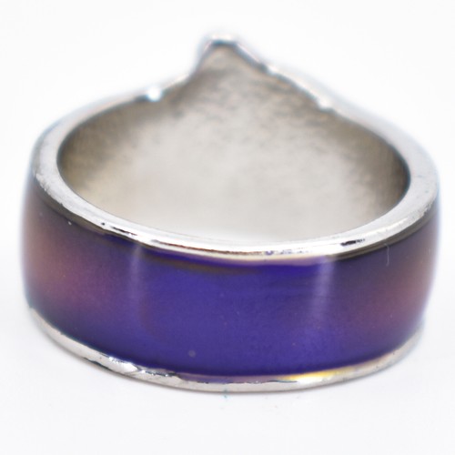 Lindo anillo de humor de moda que cambia de color con tema de océano de delfín saltador - Imagen 9 de 9