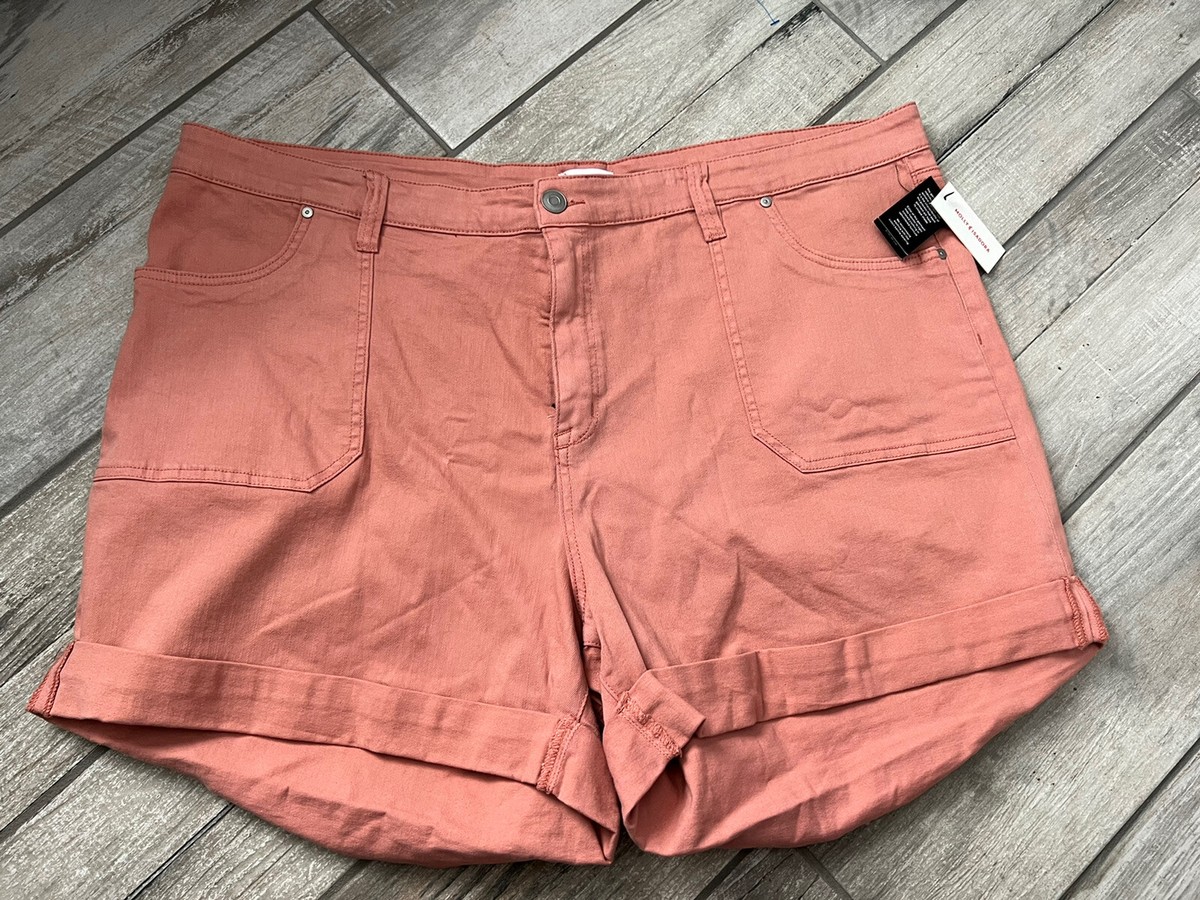 Molly Isadora Womens Coral Color Jean Shorts Size 28 NWT