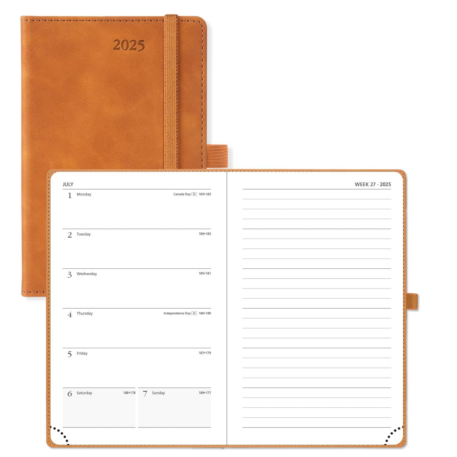 POPRUN 2025 Pocket Planner 4'' x 6.25'' 2025 Purse Size Weekly & Monthly Cale...