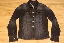 Tommy Hilfiger Denim Jacket Dark Blue Stretch Button Up Womens Size Medium