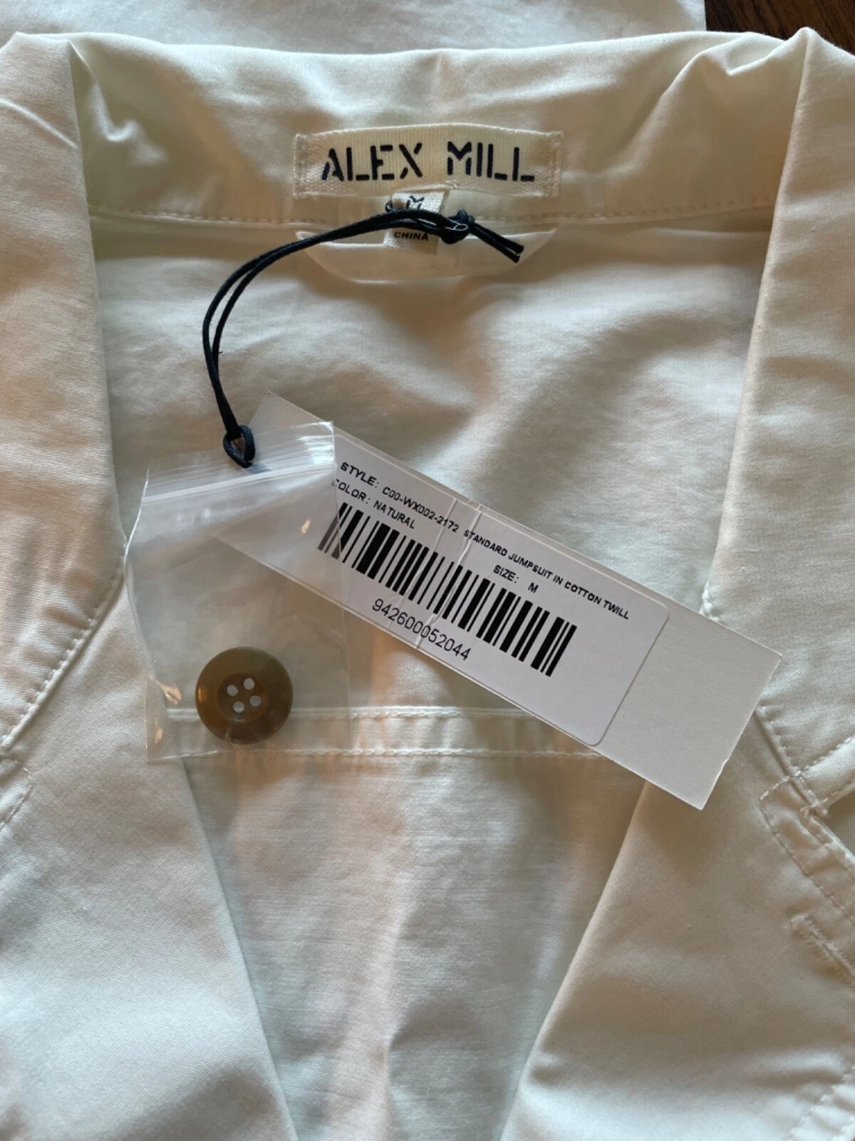 Alex Mill Medium standard jumpsuit in cotton twill white NWT retail $250