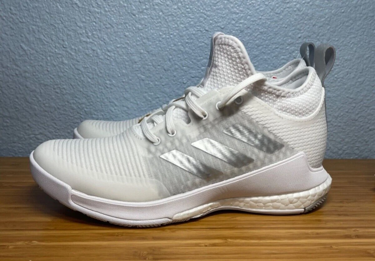 White and grey adidas volleyball cheap shoes