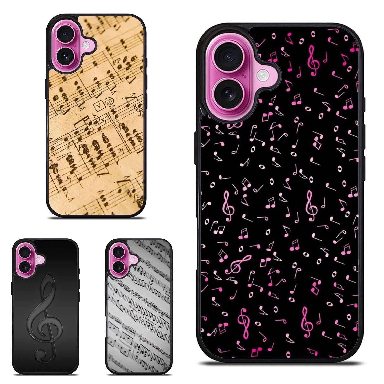 For Samsung S21 S22 S23 S24 FE Ultra Plastic TPU Cover Vintage love Music Sheets