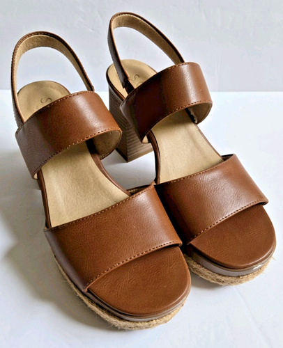SOUL NATURILZER WOMEN'S HOLLY FAUX LEATHER BROWN DRESS SANDALS SIZE 9.5 WIDE NEW - Picture 2 of 15
