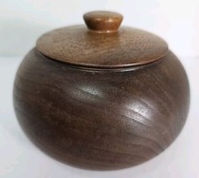 Vtg. Hand Crafted Wooden Bowl w/ Lid, USA, OOAK