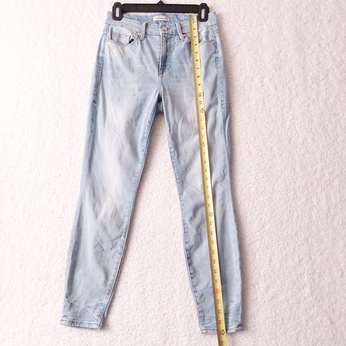 Pantalones de mezclilla ajustados para mujer Good American Good Legs ligeros lavados recortados talla 25 - Imagen 10 de 14