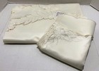 Hand made vintage 90" round Lace cut work Embroidery Tablecloth +12 Napkins new