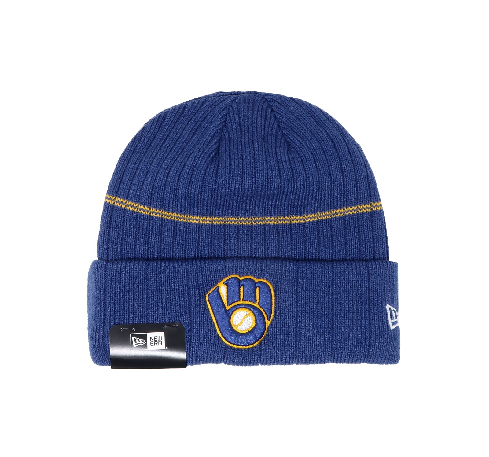 NEW ERA Men Women Beanie Milwaukee Brewers Royal Blue Stretch Ribbed Lined Knit 2190₽