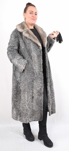 US5377 SWAKARA PERSIAN LAMB FUR COAT RANCH PERSIAN LAMB MINK COLLAR SIZE XL - Picture 8 of 23