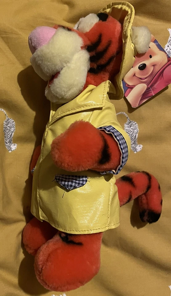 TIGGER IN A RAINCOAT 9” Soft Toy Winnie The Pooh - with Tags - Autumn winter  - Image 4 of 4