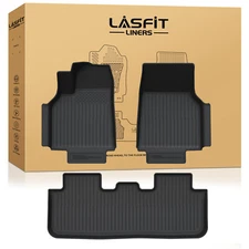 LASFIT Floor Mats for Tesla Model Y 2026 Custom TPE 1st & 2nd Row Floor Liners