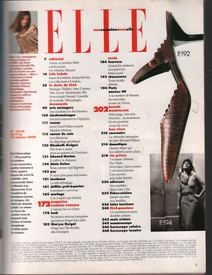 Elle French Fashion October 9 2000 Vanessa Paradis Elisabeth