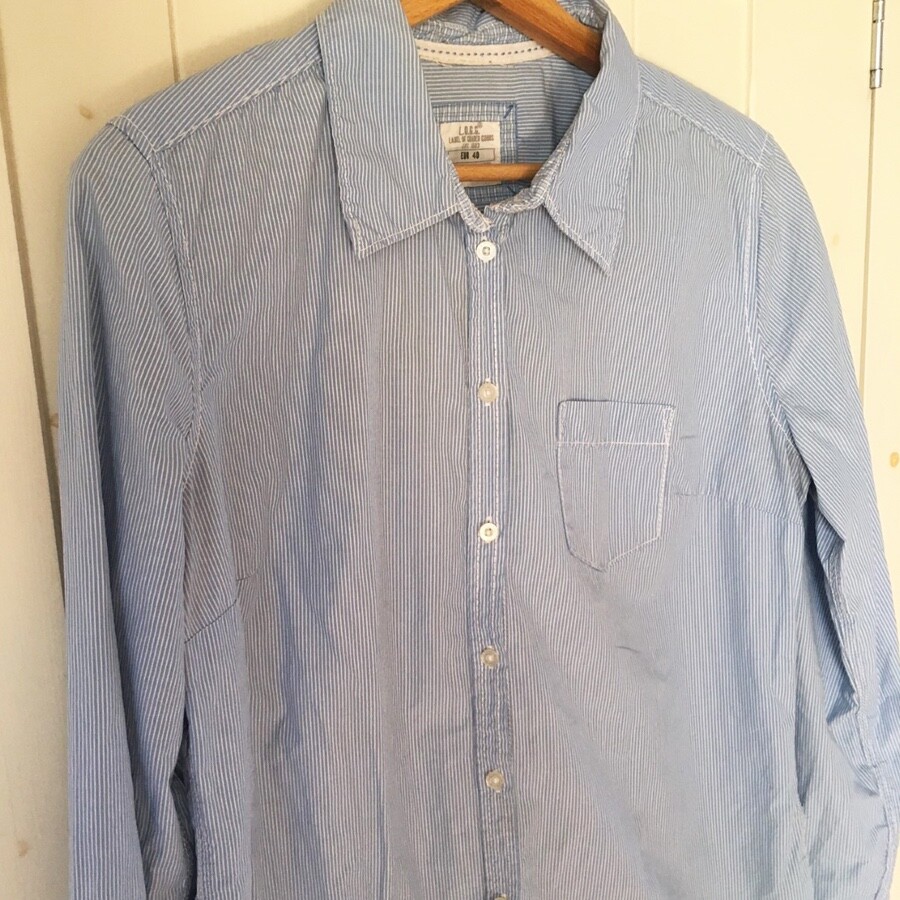 Chemise Légère H&M LOGG Rayée Blanc Bleu - Taille XS - Manches 3/4 - Occasion Très Bon état