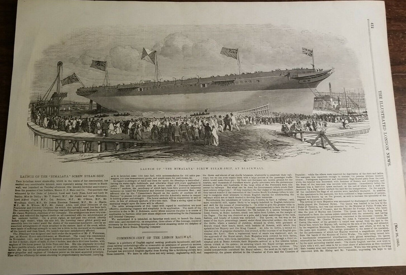 [#297] Launch of "The Himalaya"Screw Steamship,at Blackwall(May 28,1853)