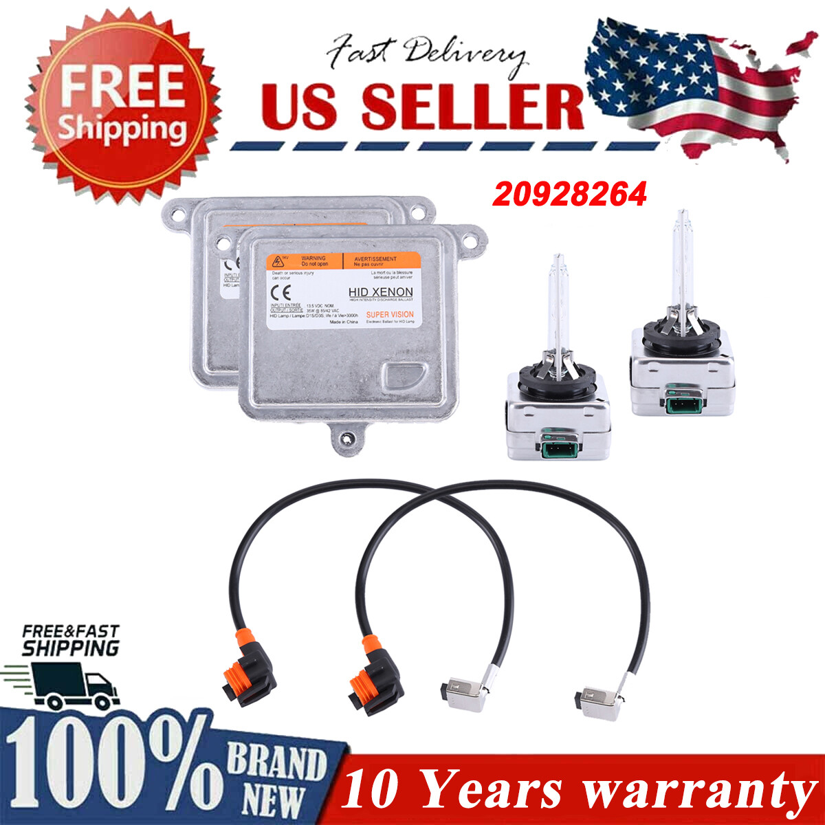 Pair Xenon Headlight Ballast Control Unit Compatible with 2015-2020 Chevy Tahoe Suburban