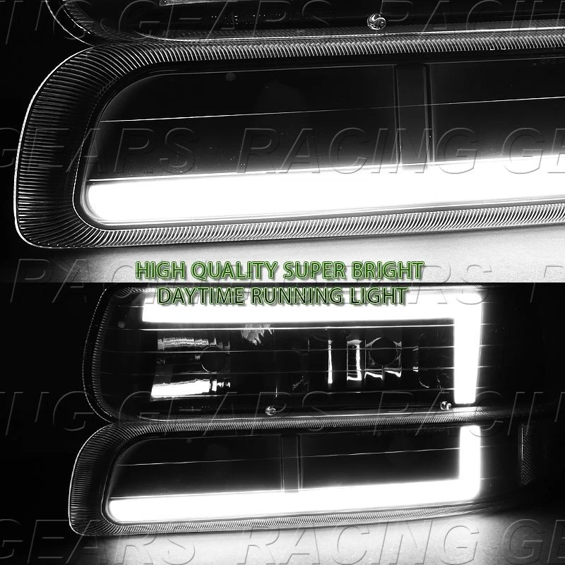 FARÓIS LED DRL CROMADOS + LÂMPADAS PARA-CHOQUES ADEQUADAS PARA 99-02 SILVERADO/00-06 SUBURBAN TAHOE - Imagem 4 de 4