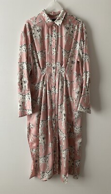 Theprotectors Zara Animal Print Shirt Dress ZARA Pink Button Shirt  Dalmatian Dog Print Dress Size: Large