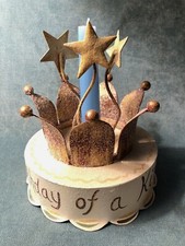 House of Hatten Metal ‘Twas The Birthday Of A King " Cake Birthday Crown EUC