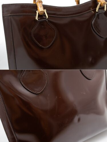 GUCCI BAMBOO BAMBUS HANDTASCHE HAND BAG LACKLEDER PATENT SHINING LEATHER TASCHE - Bild 12 von 16