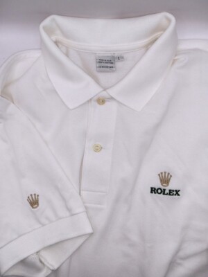 Rolex White Dealer Large Embroidered AD Polo Golf Shirt 100