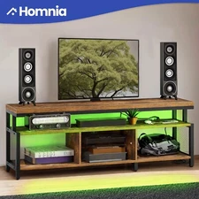 TV Stand Console for TVs up to 70 in w/ LED Lights and Power Outlets Console