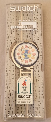 Swatch Pop Up Musicall Paulo Mendoca PUN100 Olimpiadi '96 nuovo (Funzionante) - Foto 2 di 6