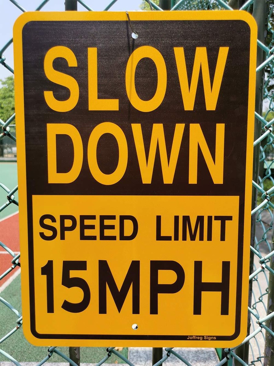 Pelopy 3-Pack 15 MPH Slow Down Signs - Reflective 17x12 Inch Aluminum Safety Signs For Neighborhoods, Kids - View #5