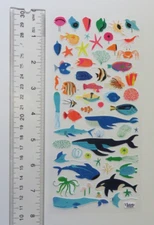 Violette Collection - BRIGHT OCEAN SEALIFE - 1 Sheet NEW Stickers #C219