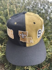 Vintage New Orleans Saints American Needle Two Toned SnapBack NFL 100% Wool 90sv