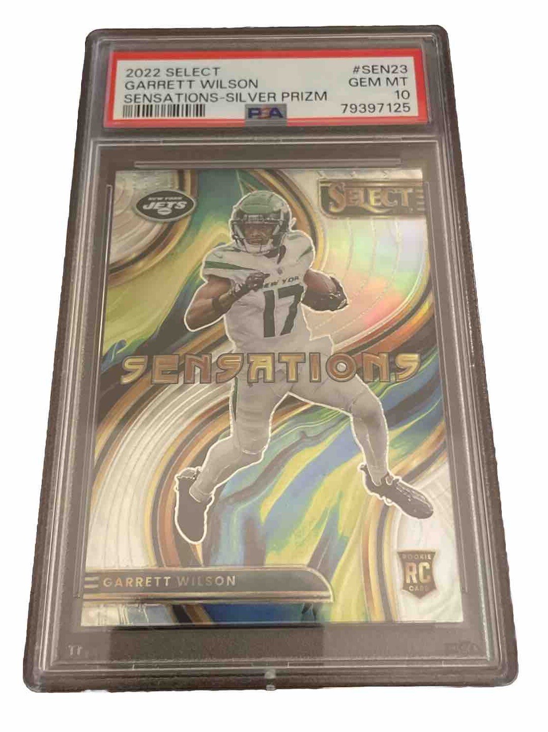 2022 Panini Select Silver Prizm Sensations Garrett Wilson RC Rookie PSA 10