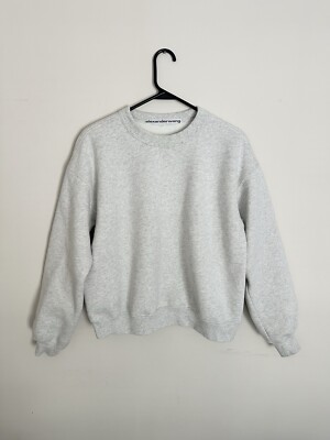 【alexanderwang】crewneck pullover dense fleece スウェット UNISEX CREWNECK SWEATSHIRT IN DENSE FLEECE in BLACK