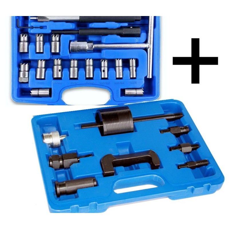 Kit extracteur injecteur et alésoir CDI pour Mercedes et BMW - Coffret 17 pièces