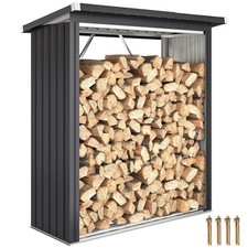 Outsunny Portalegna da Esterno Legnaia da Esterno in Acciaio Zincato Capanno