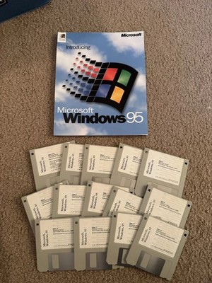 Microsoft Windows 95 Floppy Disk  Lot of 14 High Density 3.5'' DMF Boot UNTESTED