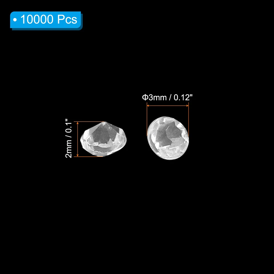 10000Pack Acrylic Wedding Diamonds 3mm Table Crystals Confetti Clear Foto 2 de 4